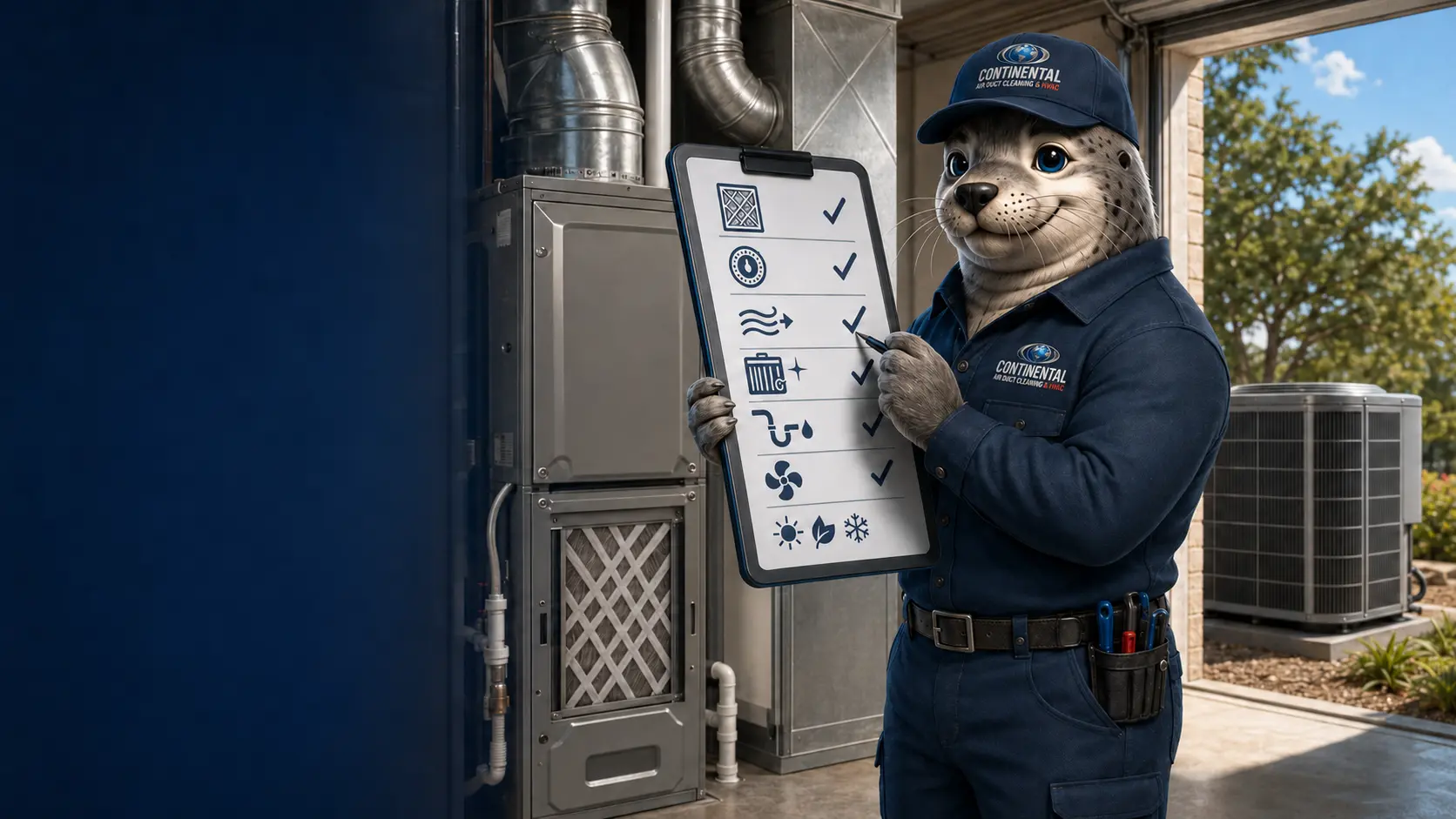 DFW HVAC maintenance checklist guidance with Conti completing a DFW HVAC seasonal checklist