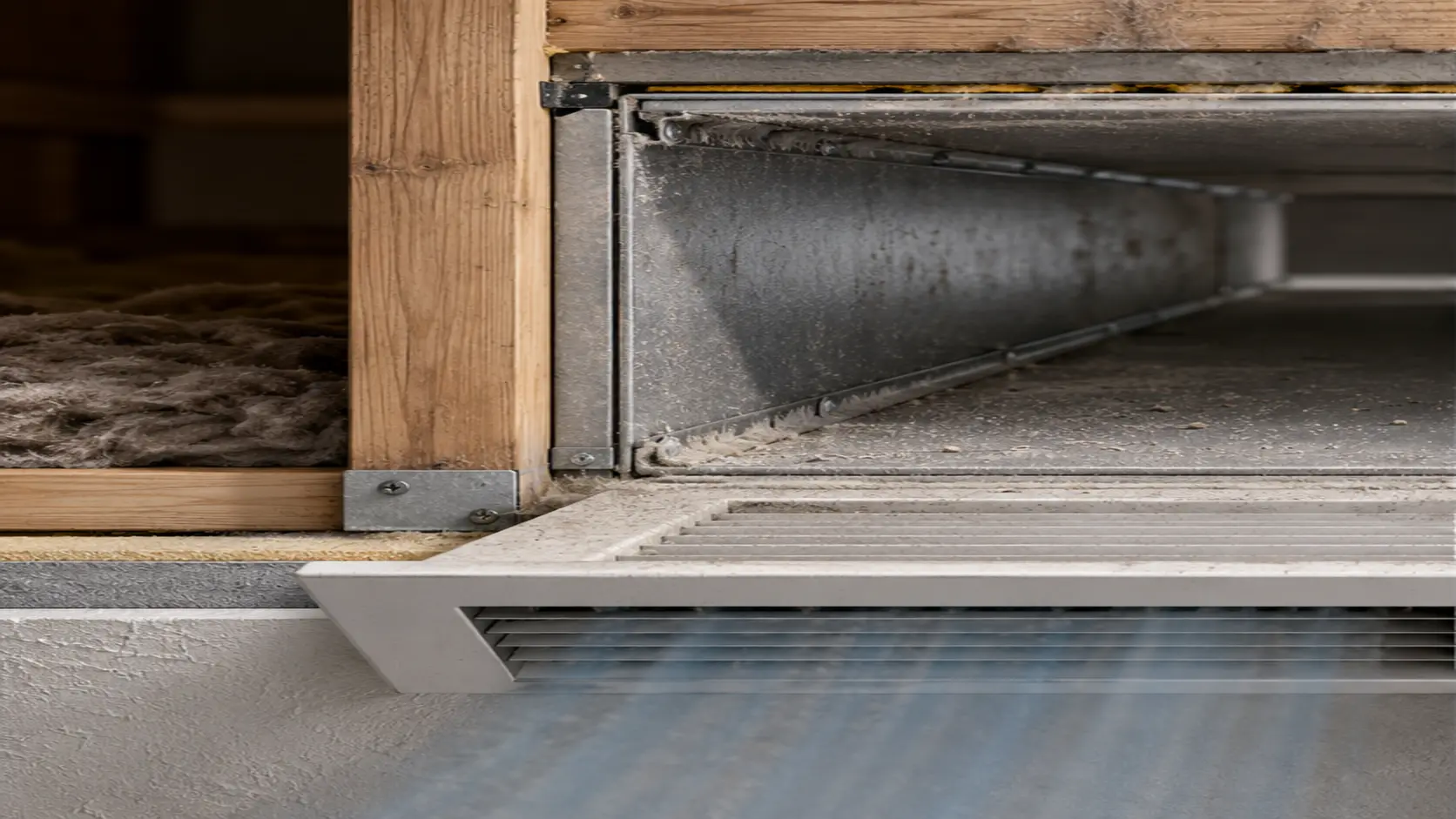 Ultra-high-definition 3D duct cutaway with visible buildup before cleaning